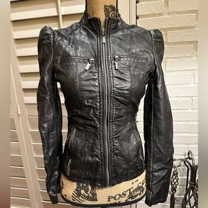 Very tailored pleather moto jacket